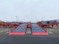 Rampes de chargement permettant de charger quatre camions en même temps